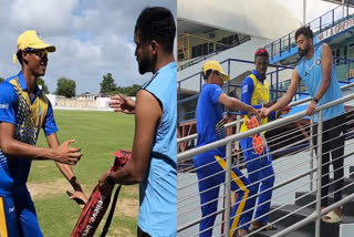 IND vs WI  india vs west indies  Mohammed Siraj  Mohammed Siraj Gifts Bat To Local Players  BCCI  ബിസിസിഐ  ഇന്ത്യ vs വെസ്റ്റ് ഇന്‍ഡീസ്  മുഹമ്മദ് സിറാജ്  മുഹമ്മദ് സിറാജ് വൈറല്‍ വിഡിയോ