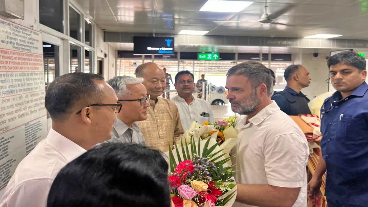 Rahul Gandhi arrives in Silchar; APCC submitted a report to Rahul Gandhi on assam flood situation