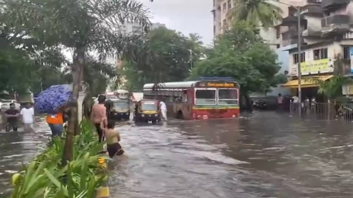 Overnight heavy rain pounded large parts of Mumbai