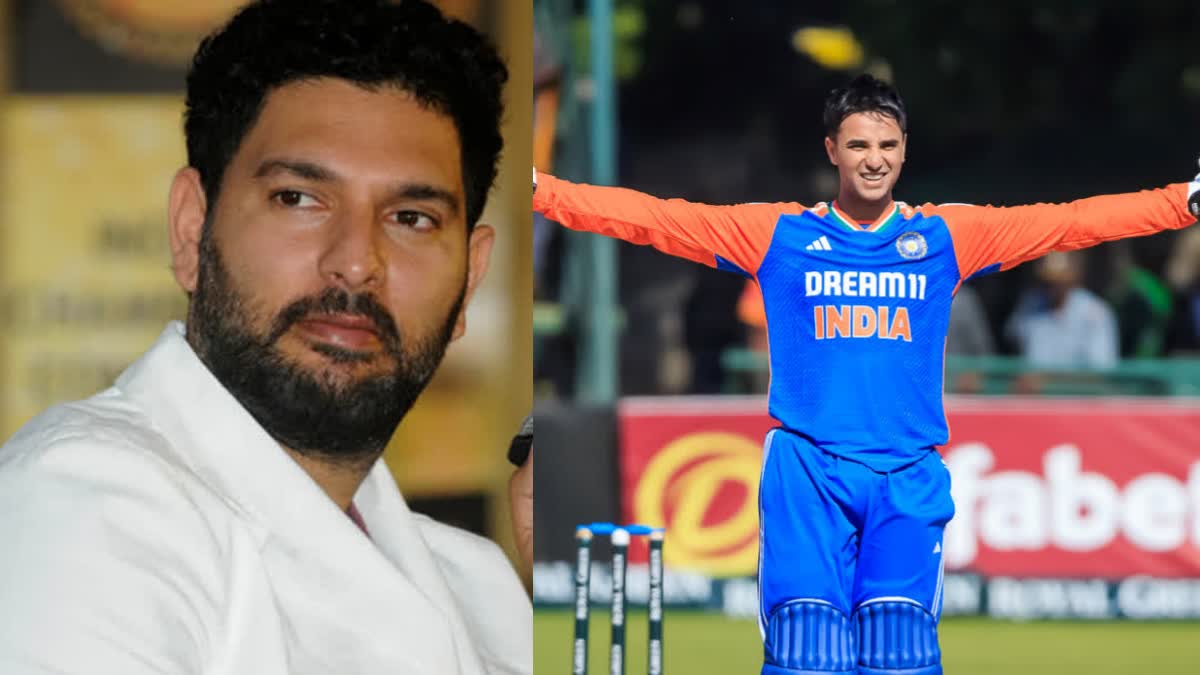 ABHISHEK SHARMA CENTAURY  YUVRAJ SINGH  ZIMBABWE VS INDIA T20I  അഭിഷേക് ശര്‍മ