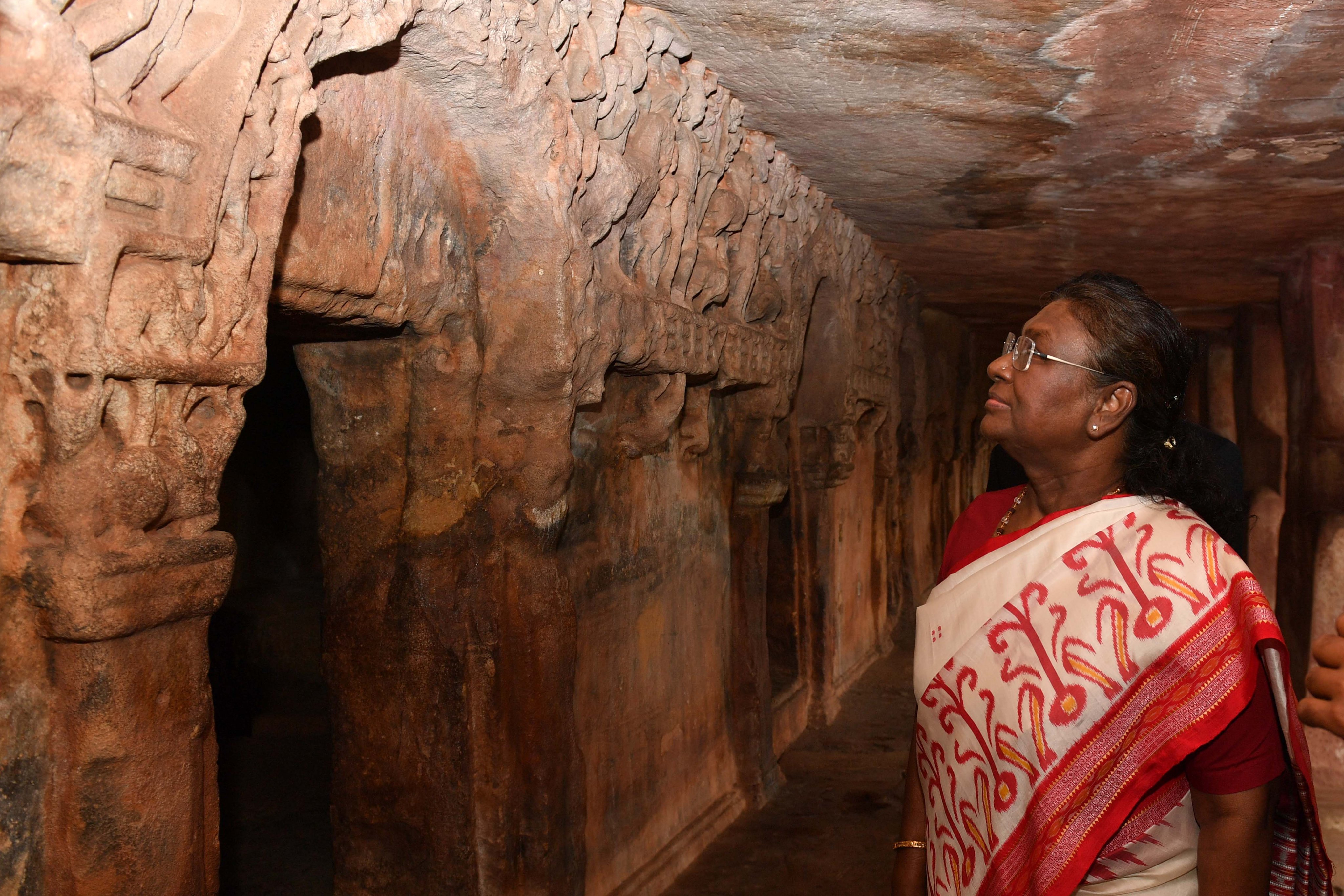 President Droupadi Murmu Visits Udayagiri Caves