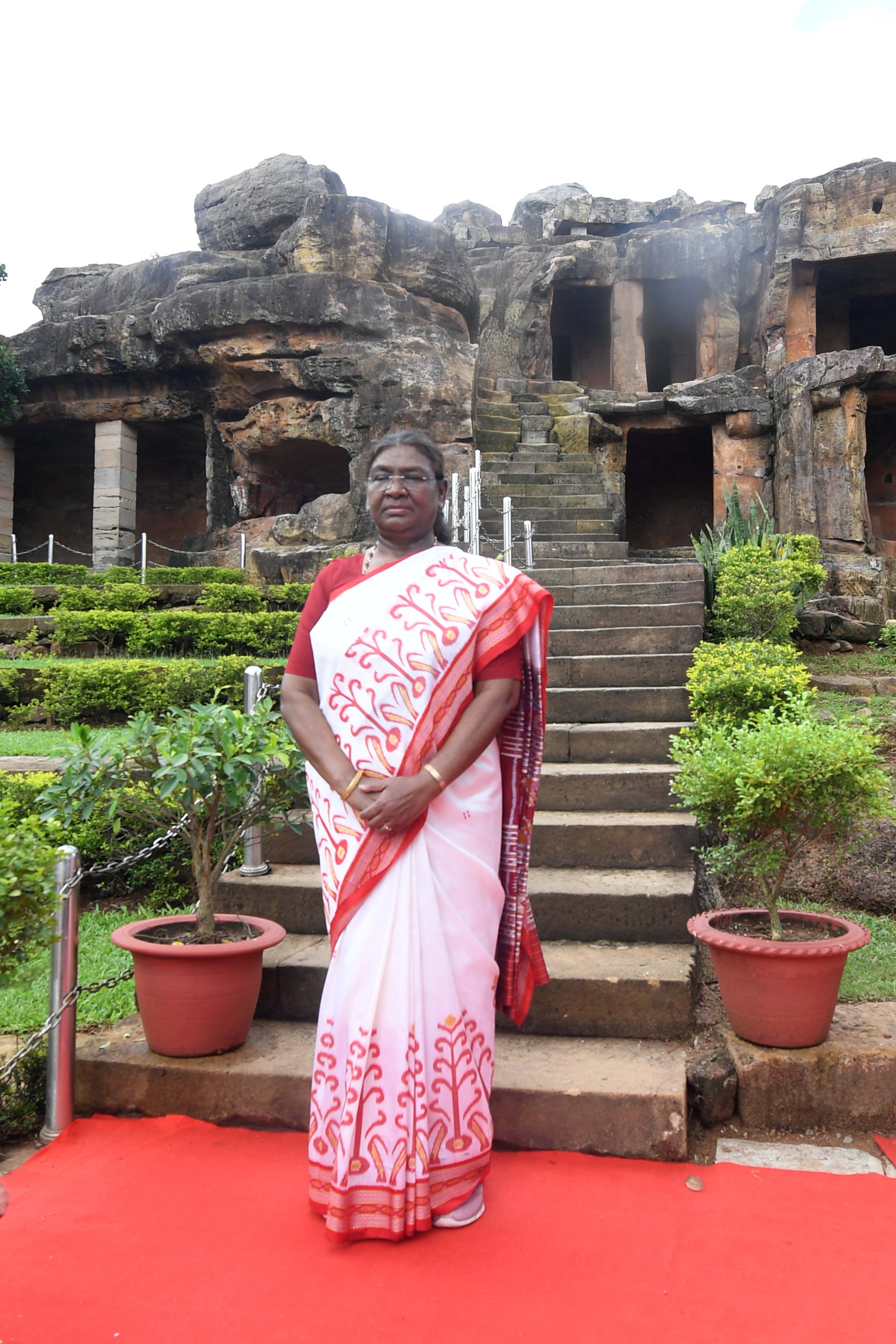 President Droupadi Murmu Visits Udayagiri Caves