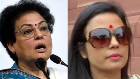 NCW chief Rekha Sharma (Left) and TMC MP Mahua Moitra (Right)