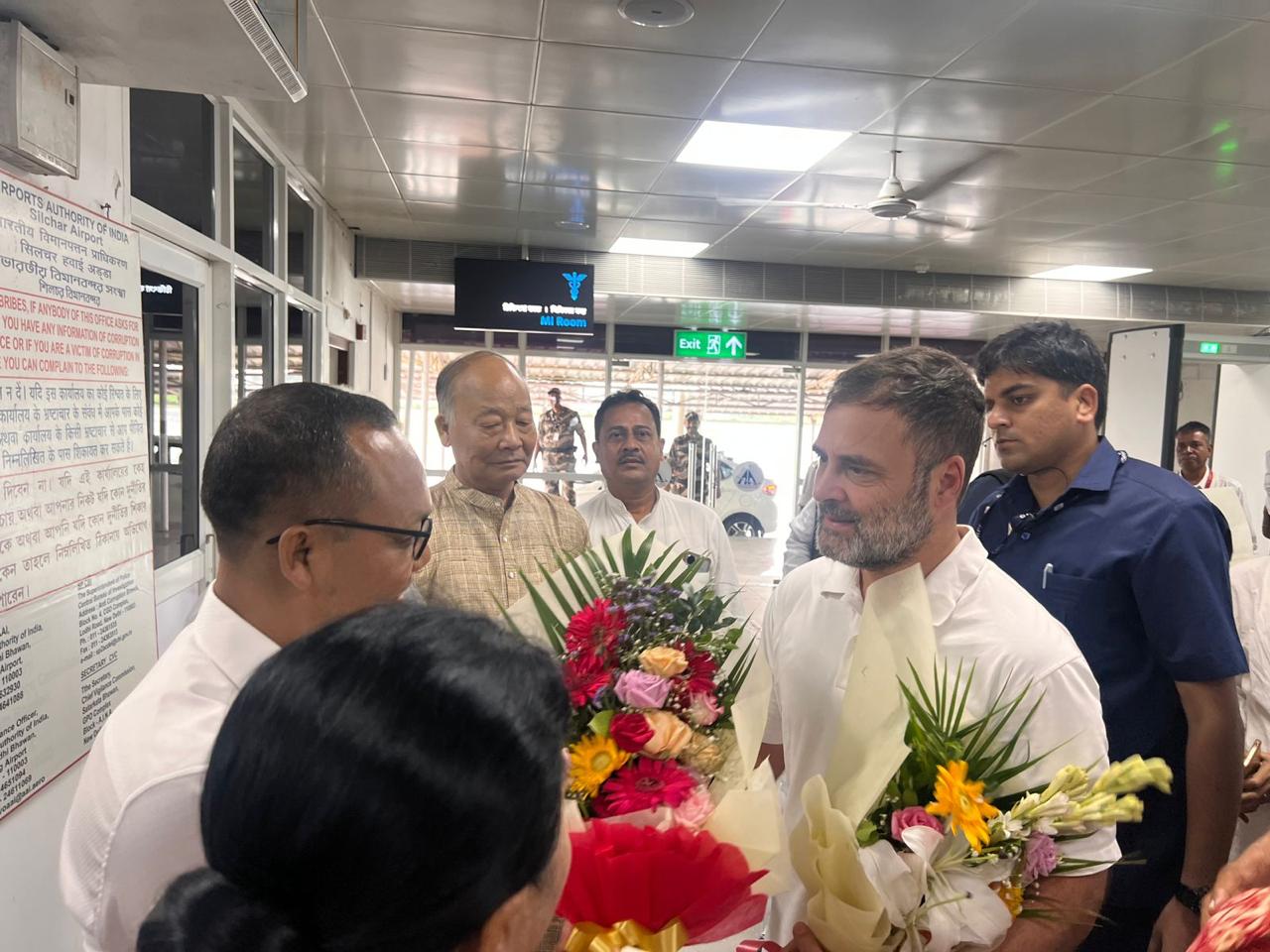 Rahul Gandhi arrives in Silchar; APCC submitted a report to Rahul Gandhi on assam flood situation