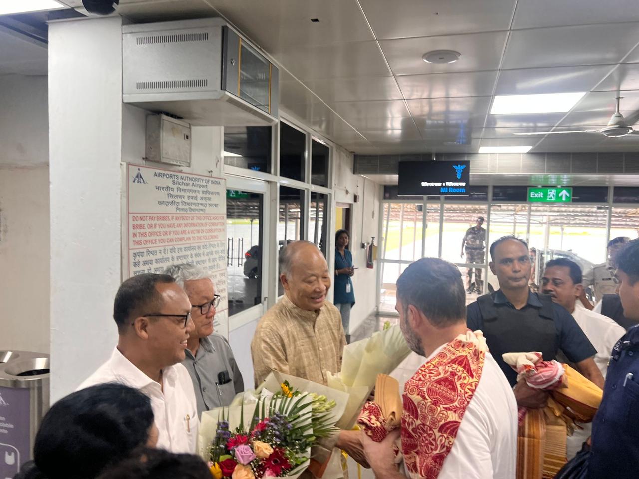 Rahul Gandhi arrives in Silchar; APCC submitted a report to Rahul Gandhi on assam flood situation