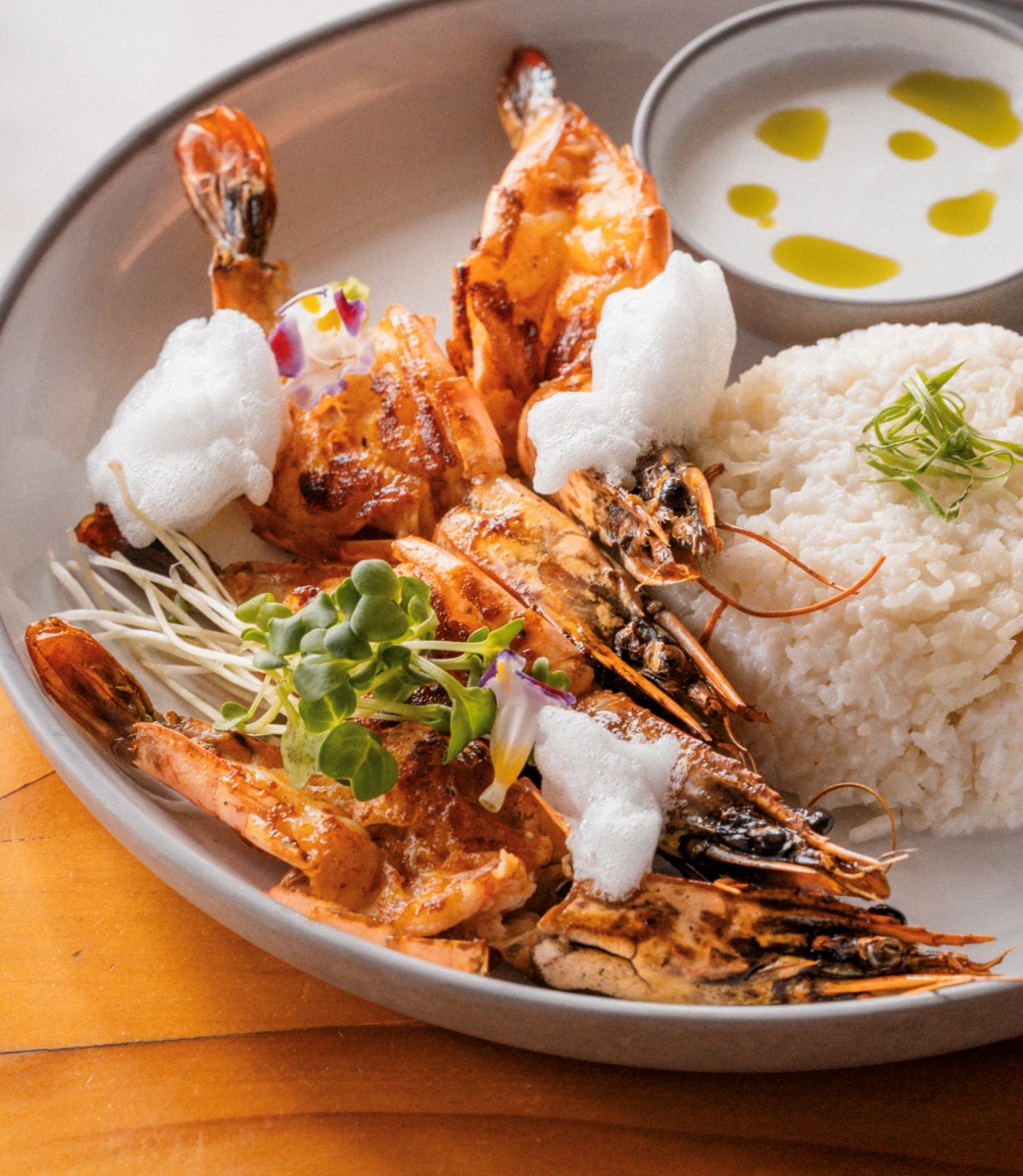 Grilled King Prawn & Mango Curry Espuma