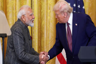 Prime Minister Narendra Modi with the President of the USA Donald Trump at the Joint Press Conference at the White House in Washington, DC, on Friday, February 14, 2025.