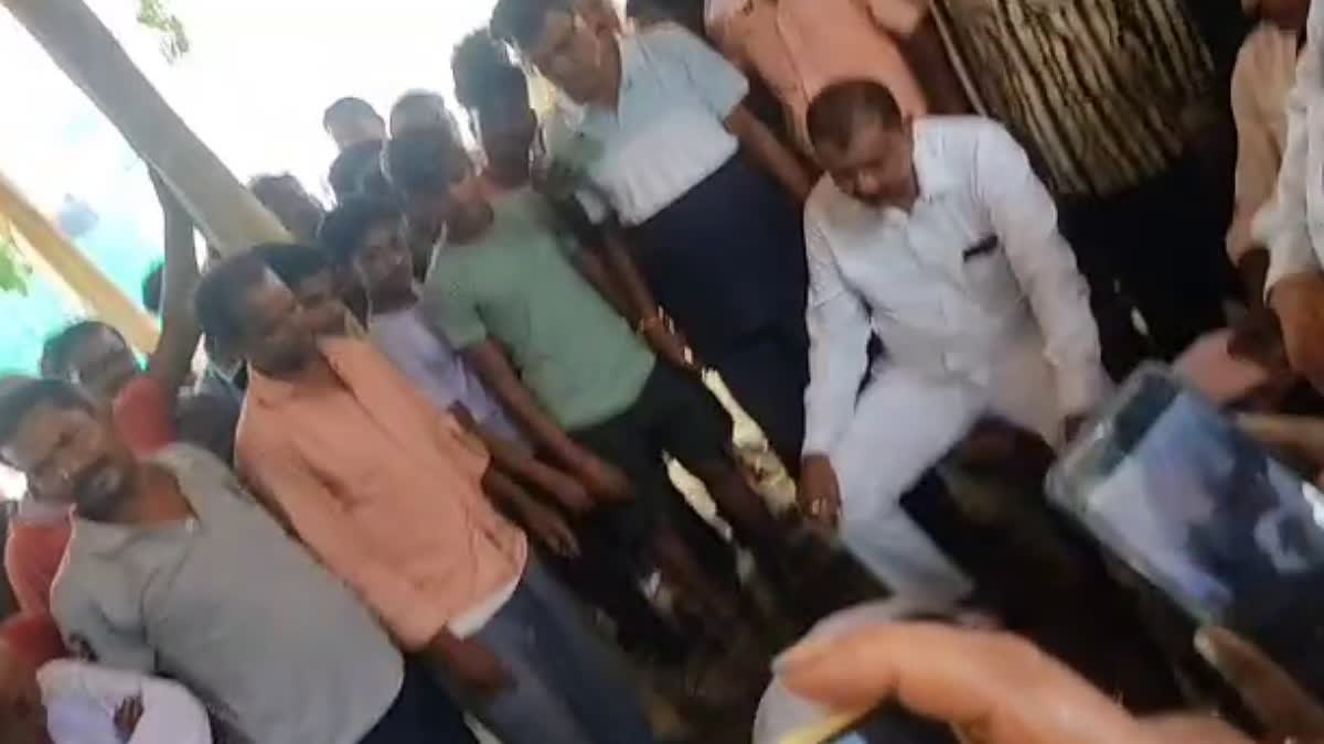 bjp leader forced to lick spit