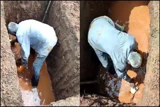 Burial in muddy pit without having cemetery