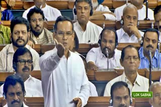 Gaurav Gogoi discussing the no-confidence motion in the Lok Sabha