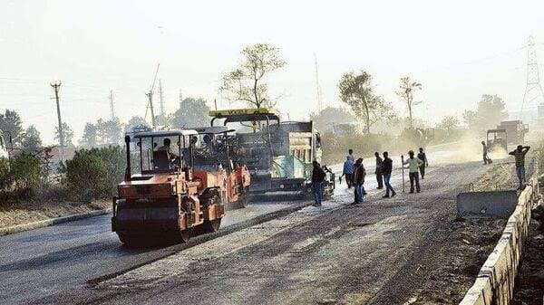 Highway construction in Assam