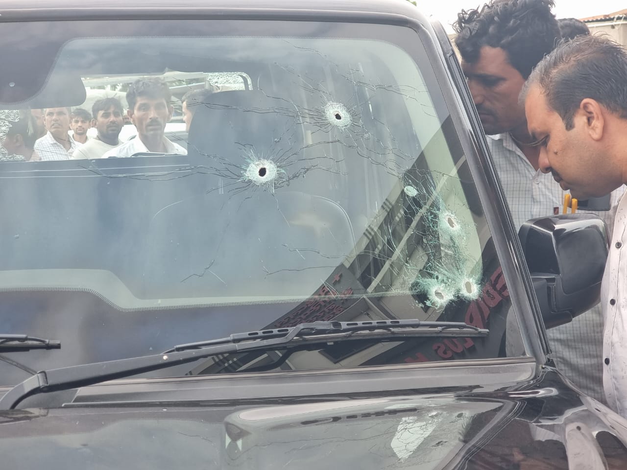 Laxman dewasi vehicle having shot marks