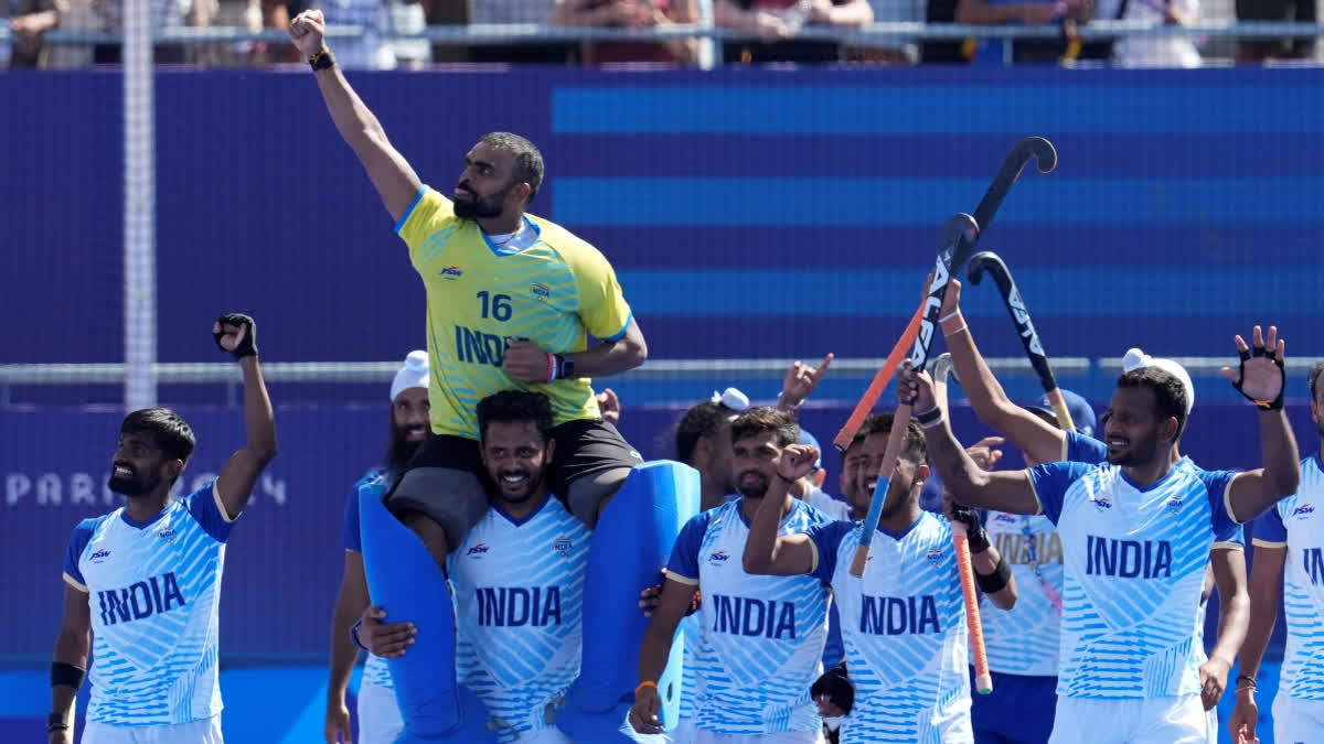 Prime Minister Narendra Modi, President Droupadi Murmu and Home Minister Amit Shah congratulated the Indian men's hockey team for clinching the bronze medal at the Paris Olympics 2024 on Thursday. With this medal triumph, the Harmanpreet Singh-led side gave an unforgettable farewell to India's legendary goalkeeper PR Sreejesh, who had announced his retirement before the commencement of the Summer Games.