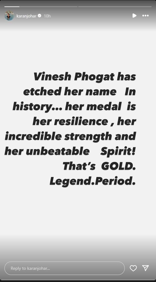 Paris Olympics 2024 Anushka Sharma Sara Ali Khan karan johar reaction after Vinesh Phogat retirement announcement from wrestling on her disqualification