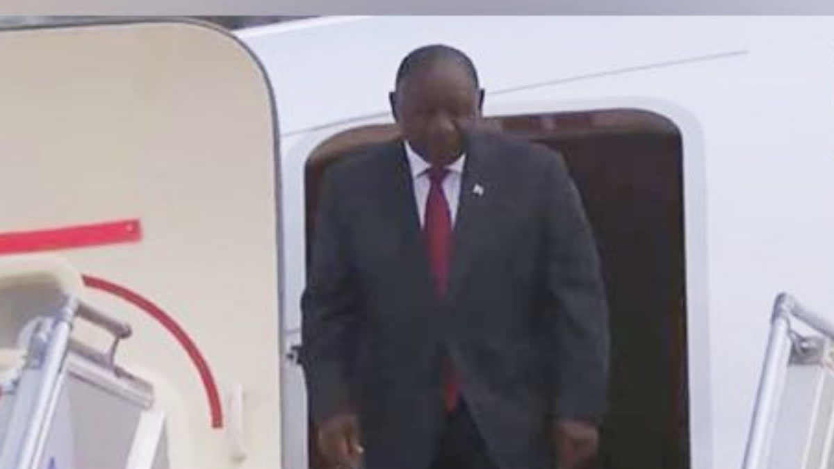 South African President Cyril Ramaphosa arrives in New Delhi to attend G20 Summit