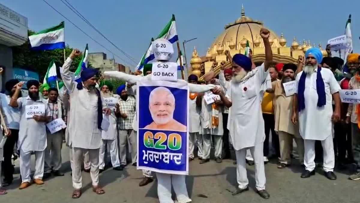 Farmers protested against the G20 summit