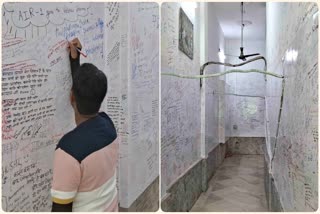 Students Write Wishes On Temple