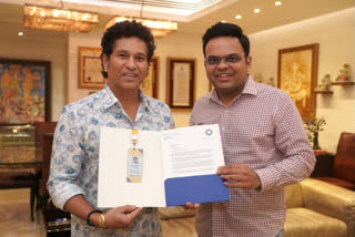 The Board of Control for Cricket in India (BCCI) Secretary Jay Shah presented India's greatest batter Sachin Tendulkar with the 'Golden Ticket' ahead of the ICC Men's Cricket World Cup 2023 which will be held in India from October 5.
