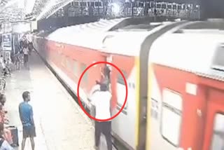 trying to jump from moving train,  Railway employee saved life
