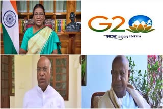 G20 Dinner Invite  mallikarjun kharge not invited to g20 dinner  HD Deve Gowda tweet over G20 Dinner Invite  G20 ಅತಿಥಿಗಳಿಗೆ ರಾಷ್ಟ್ರಪತಿ ಔತಣಕೂಟ  ಖರ್ಗೆಗೆ ತಲುಪದ ಆಹ್ವಾನ  G20 ರಾಷ್ಟ್ರಗಳ ಶೃಂಗಸಭೆಗೆ ಎಲ್ಲವೂ ಸಿದ್ಧ  ಭಾರತಕ್ಕೆ ವಿದೇಶಿ ನಿಯೋಗಗಳ ಆಗಮನ ಆರಂಭ  ಜಿ20 ಶೃಂಗಸಭೆಯ ಗೌರವಾರ್ಥ ಔತಣಕೂಟ  ಶನಿವಾರ ರಾಷ್ಟ್ರಪತಿ ದ್ರೌಪದಿ ಮುರ್ಮು  ಔತಣಕೂಟಕ್ಕೆ ದೇವೇಗೌಡ ದೂರ  ಬಂಗಾಳ ಮುಖ್ಯಮಂತ್ರಿ ಮಮತಾ ಬ್ಯಾನರ್ಜಿ