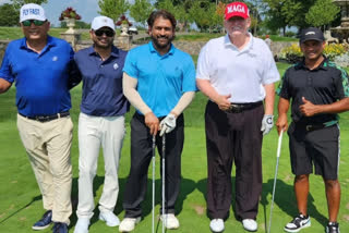 MS Dhoni Playing Golf with Trump ETV BHARAT