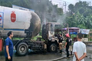 LPG tenkar fire incident in Khanapara
