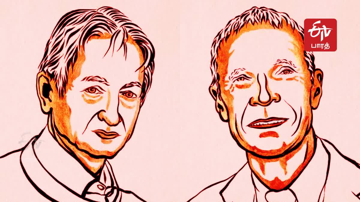 nobel prize 2024 winners for physics john hopfield at right and Geoffrey Hinton at left