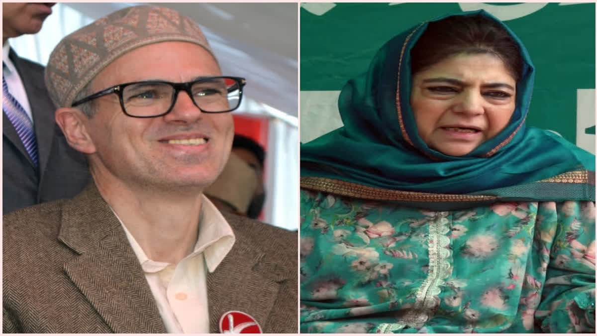 NC Vice President Omar Abdullah (L) and PDP President Mehbooba Mufti