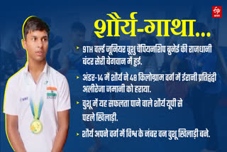 9th वर्ल्ड जूनियर वूशु चैंपियनशिप के 48 किलोग्राम वर्ग में शौर्य विजेता बने हैं.