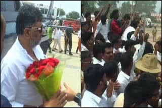 DK Sivakumar arrived at Raichur Raita Dasara inauguration: Attempt to Gherao