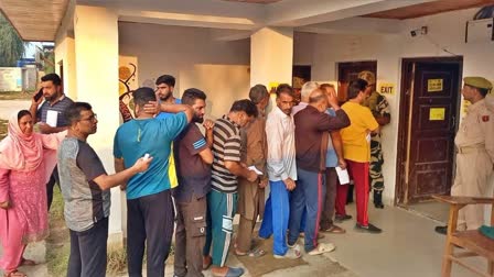 Voters in queue up to cast their vote in J&K