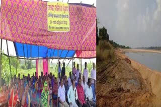 protest against illegal sand mining