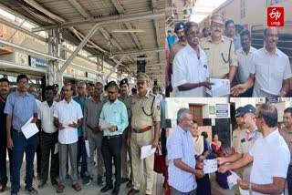 pattimandram speaker raja creates awareness to prevent fire accidents in trains at madurai railway station