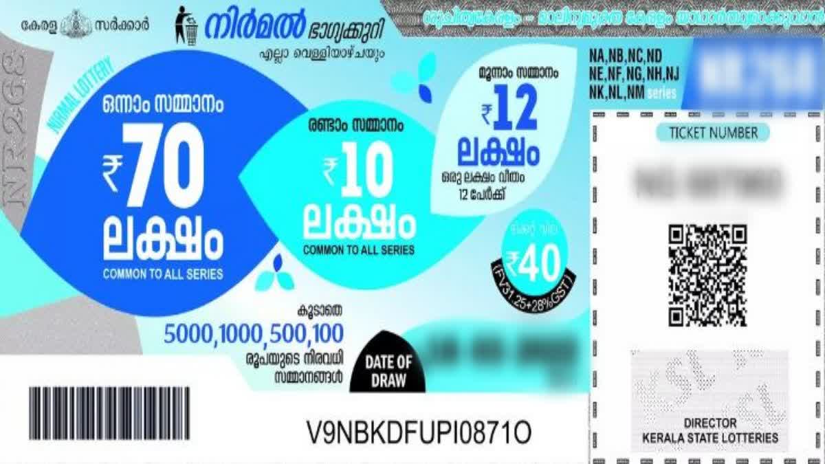 നിര്‍മ്മല്‍ ലോട്ടറി നറുക്കെടുപ്പ്  KERALA LOTTERY RESULTS  NIRMAL LOTTERY  NIRMAL LOTTERY Result Today