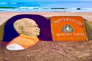 PURI SAND ART ON LAL KRISHNA ADVANI