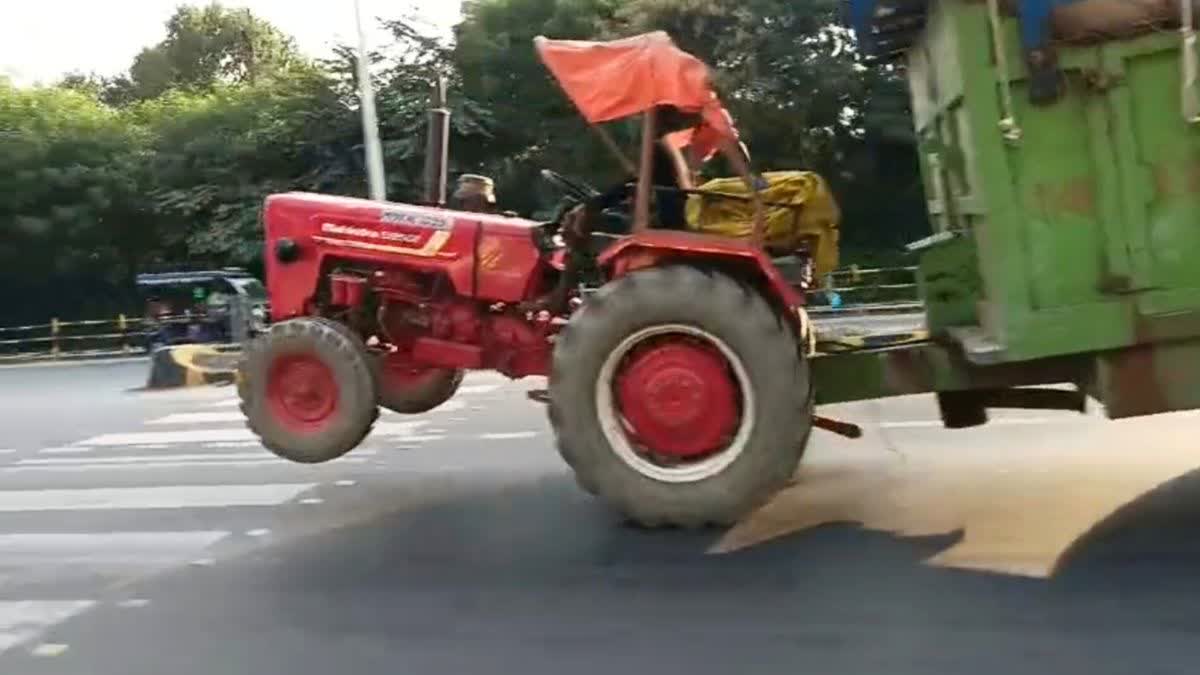 Man Stunt With Tractor In Morena