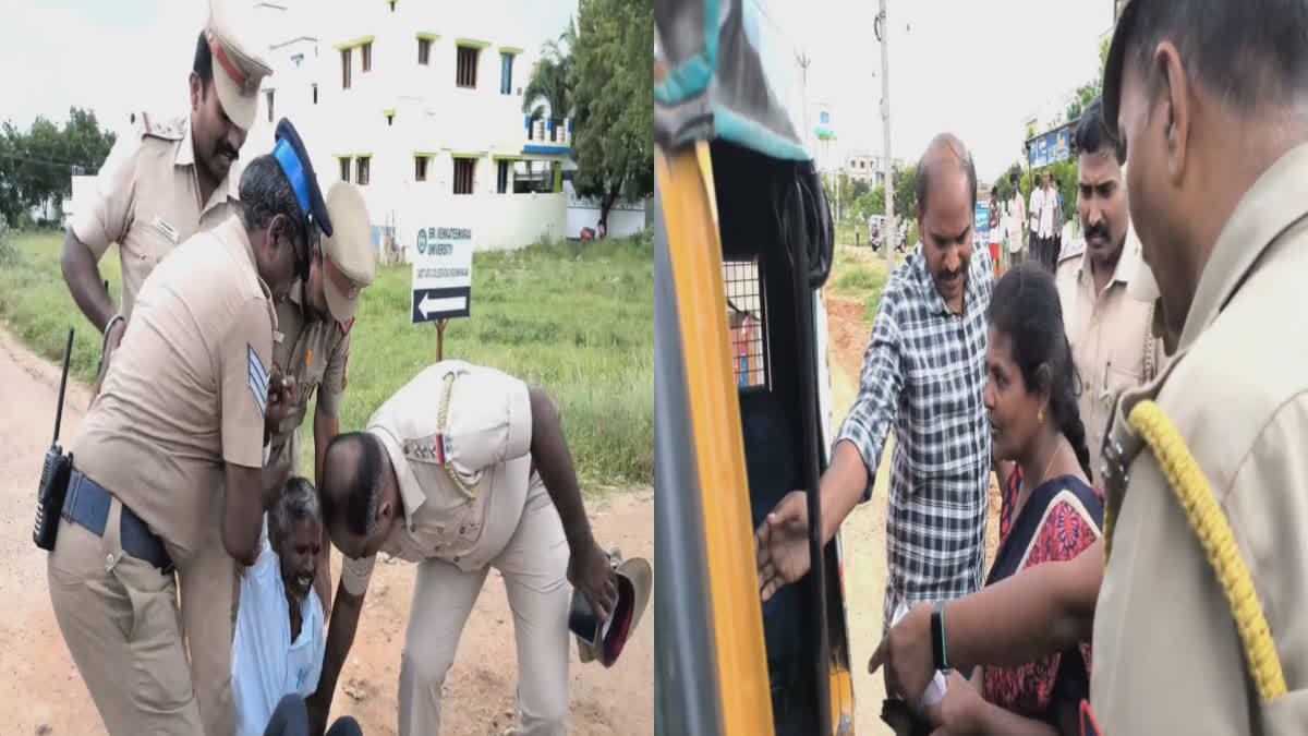 police forcibly dragged the woman in kovilpatti