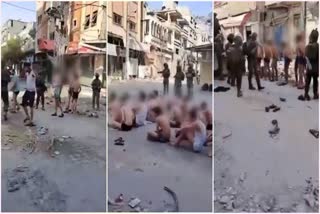 Palestinian men stripped by Israeli Army