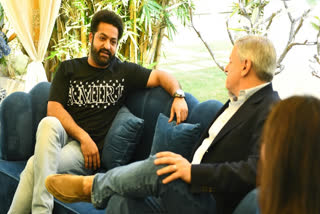 Jr NTR expresses pleasure as he meets Netflix CEO Ted Sarandos, says 'indulging in our love for movies and food' - see pics