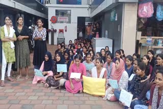 NURSING STUDENT  KANHANGAD  KANHANGAD MANZOOR HOSPITAL  PROTEST IN MANZOOR HOSPITAL