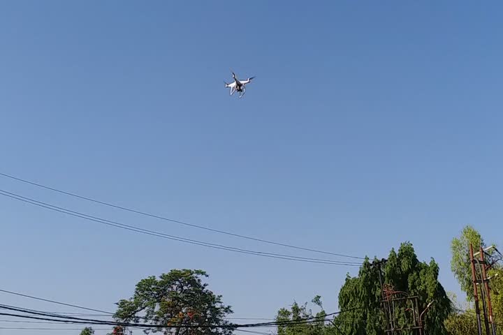 police monitored by drone camera