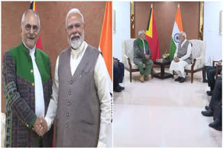 Timor-Leste President Jose Ramos-Horta who arrived in Gujarat to attend the 10th Vibrant Gujarat Summit met Prime Minister Narendra Modi. External Affairs S Jaishankar, National Security Adviser Ajit Doval and Foreign Secretary Vinay Kwatra were also present during the meeting.