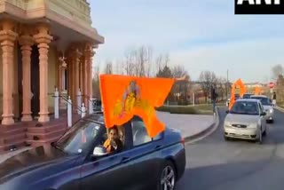 Hindu Americans take out car rally in Houston before the consecration of Ram temple in Ayodhya