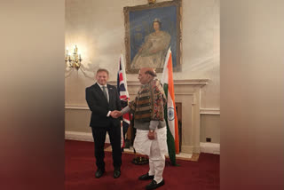 Defence Minister Rajnath Singh on Tuesday met his British counterpart Grant Shapps and held "fruitful discussions"
