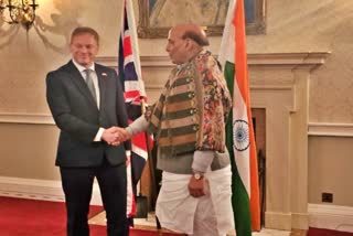Rajnath with British counterpart Grant Shapps