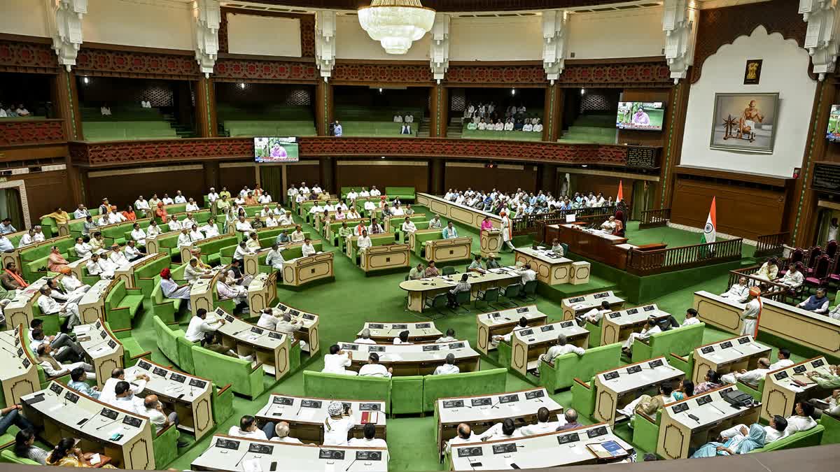 A view of proceedings in the Rajasthan Legislative Assembly