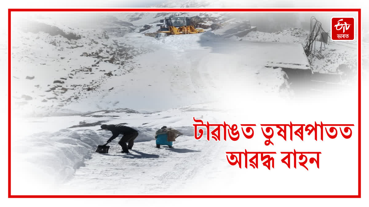 Snow clearance by Project Vartek in Tawang