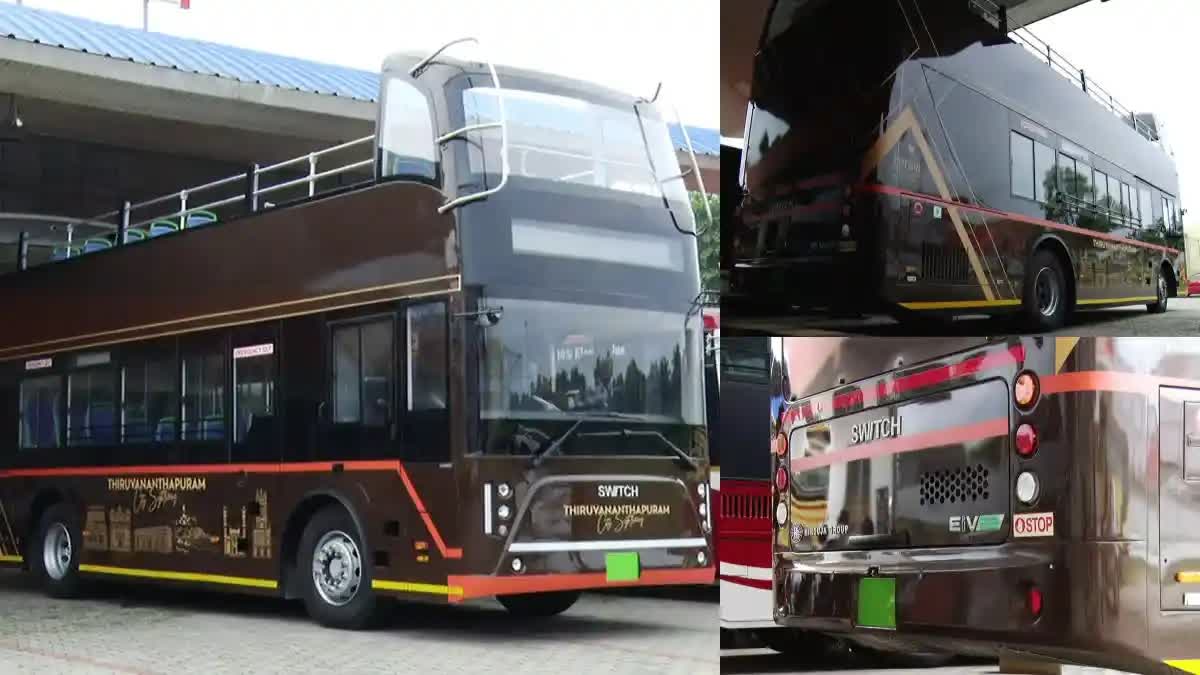 Ksrtc electric double decker  thiruvananthapuram  ഇലക്ട്രിക് ഡബിൾ ഡെക്കർ  കെഎസ്‌ആർടിസി