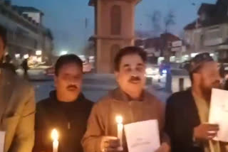 terror attack  Killing Of Civilians  BJP Take Out Candlelight March  ഭീകരാക്രമണത്തിൽ 2 പേർ മരിച്ചു  മെഴുകുതിരി മാർച്ച് നടത്തി ബിജെപി