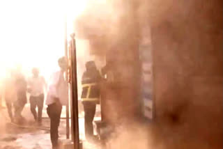 A massive fire broke out in an electric shop in Dhobi Talao area here on Friday. Fire tenders are present at the spot.